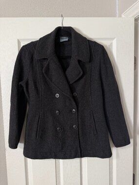 Women's Geiger Pure Austria Dark Gray Wool Blend Peacoat Jacket Size 38 (US 8)